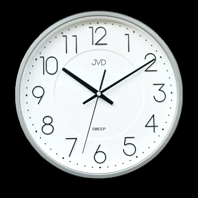 Nástěnné hodiny Q JVD HX2495.1 plastové stříbrné