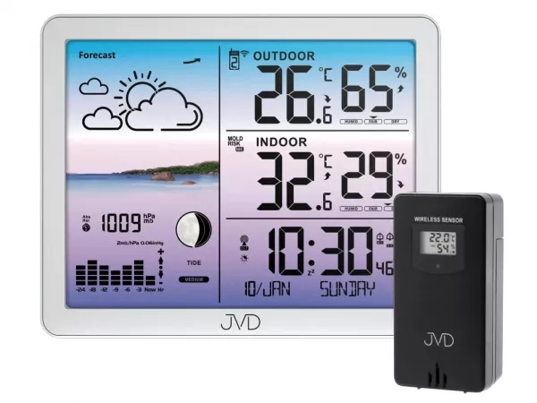 Meteostanice JVD RC RB3566.2 digitální stříbrná